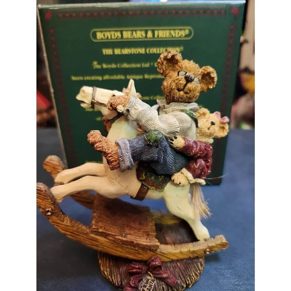 Boyds Bears Bearstone Collection figurine titled "Pop Pop with Chrissy...Giddy U